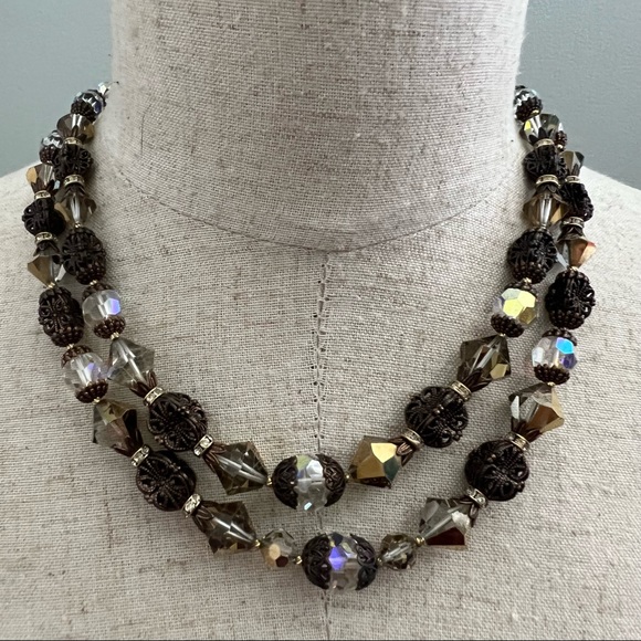 Alice Caviness Vintage Aurora Borealis Necklace and Earring Statement Set - Picture 7 of 15